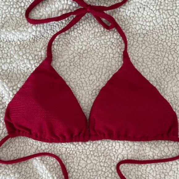 Womens Rio de Sol Triangle bathing suit top XL Red - Picture 2 of 5